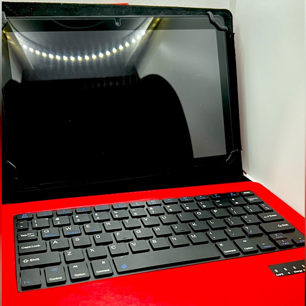 Onn Android Tablet 10.1” with padfolio Bluetooth keyboard